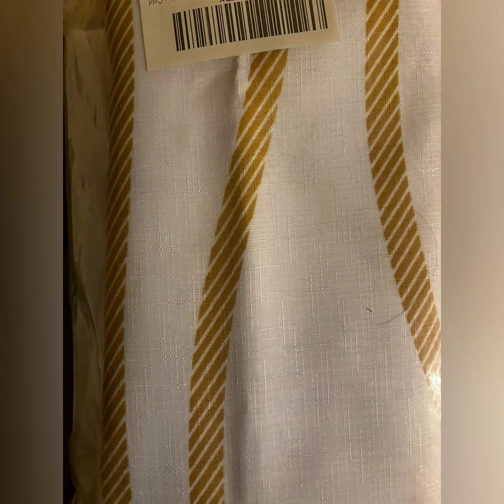 White and Gold Shower Curtain